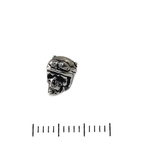 Echt zilveren kraal, zilveren kralen skull met helm